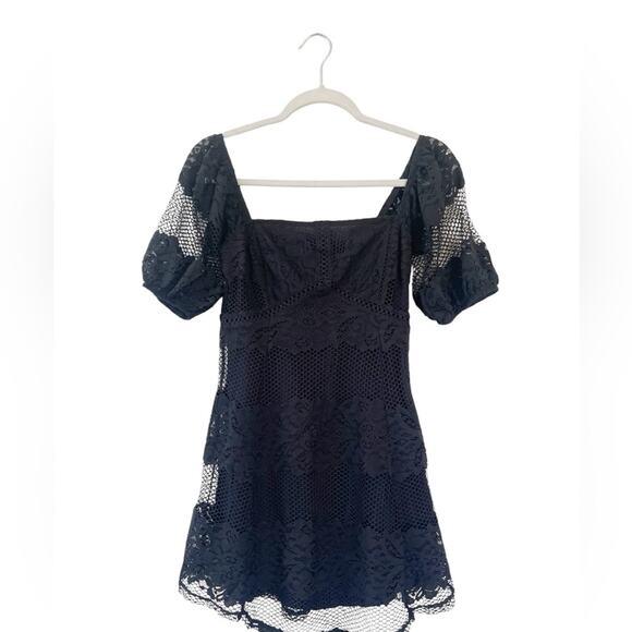 Free People Be Your Baby Lace Mini Dress in Black Size XS EUC - Picture 3 of 11